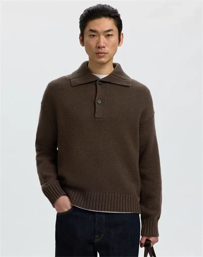 Selected - SLMCody LS Strik Polo - Turkish Coffee